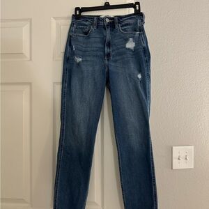 Hollister High Rise Distressed Mom Jeans